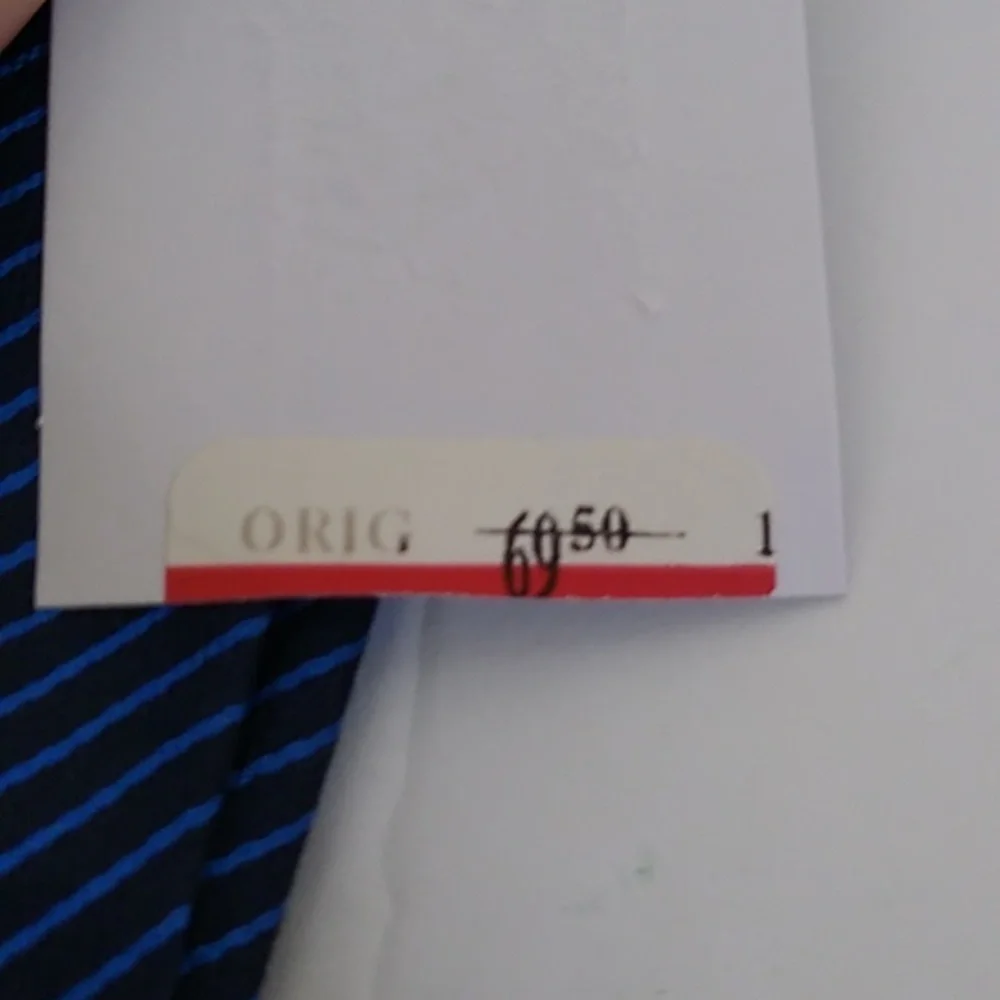 DKNY striped black and  bright blue tie - Picture 5 of 5